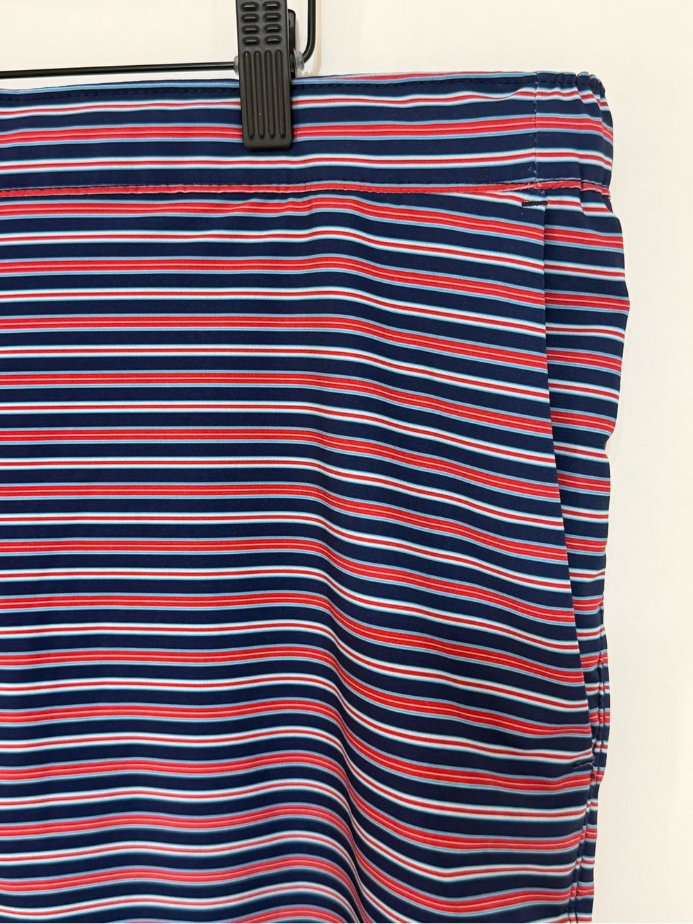 Lands' End Men's 7" Sunset Swim Trunks Red & Navy Stripe Size XL - Picture 3 of 9